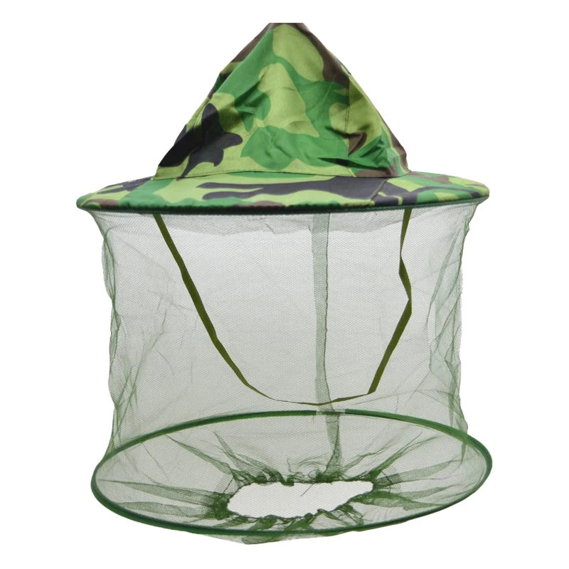 Camouflage Men Fishing Cap Wide Brim Visor Sunshade Hunting Bee Keeping Mesh Hat Insects Mosquito Prevention Neck Head Cover