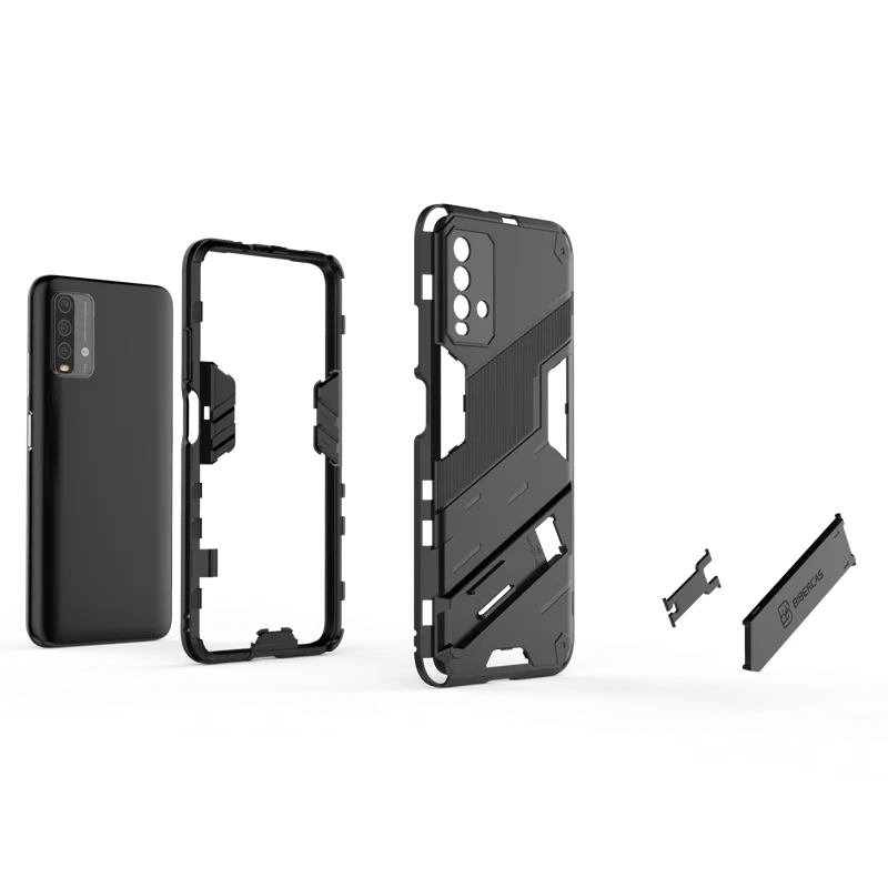 For Xiaomi Redmi 9T Case Car Kickstand Holder Magnetic Phone Case For Redmi9T 9 T M2010 J19SY 6.53 Shockproof Armor Back Cover 3
