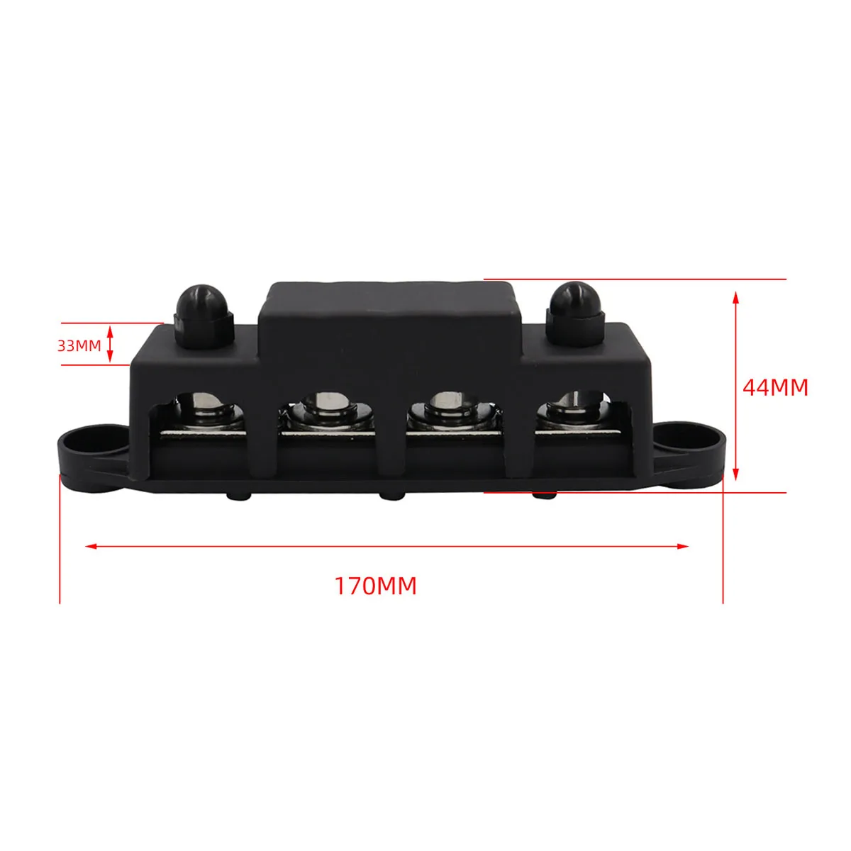 12V Power Distribution Block 250A Bus Bar Terminal Block M8 / M10 4 Way Terminal Studs 48VDC 300VAC For Car Boat power distribution block