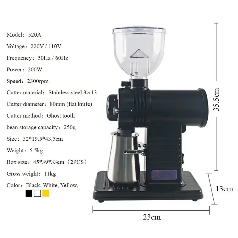 Electric Coffee Bean Grinder Italian Hand Punch Small Household Commercial Coffee Bean Grinding and Crushing Machine 2