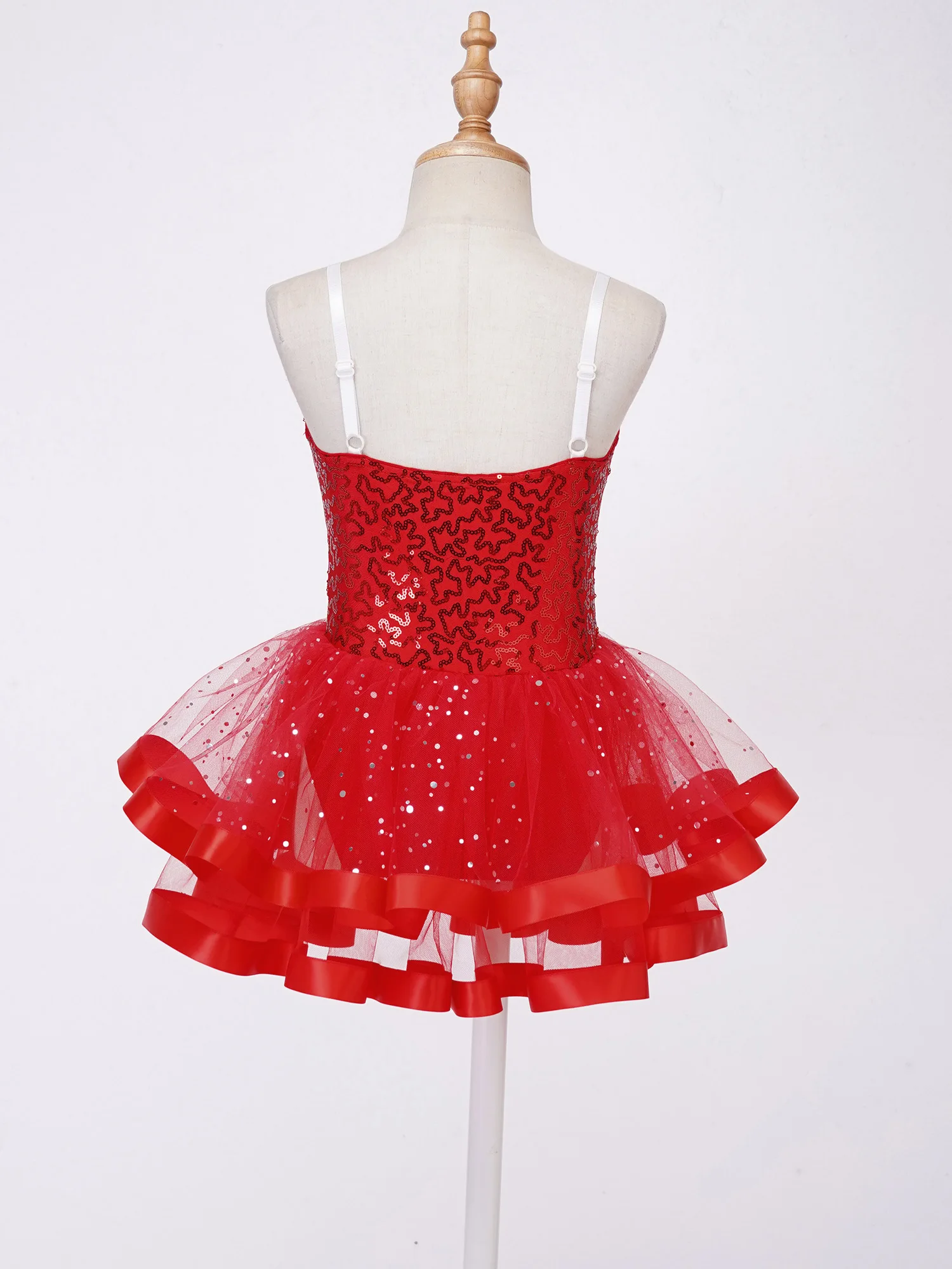 white christmas dresses H688 Christmas Without You – Red & Green Holiday Tutu Dress for Dance Recitals XXLC / 52 Red main image 1