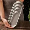 Snow Sand 304 Stainless Steel Storage Trays Snack Plates Retro Steak Barbecue Tableware Plate Cutlery Holder Decorative Dish 3