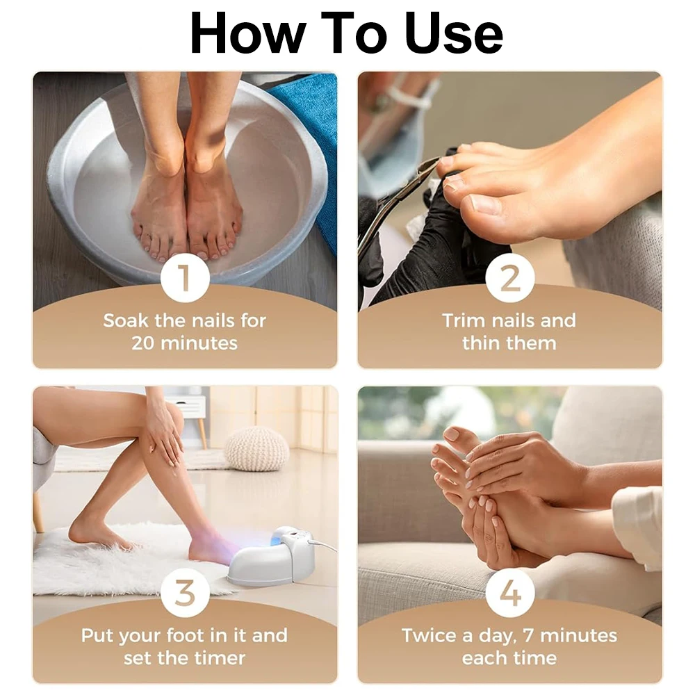 Nail Laser Fungus Device for Multiple Toenails & fingernails Nail Repair Solution for Damaged and Discolored Nails Home Use