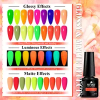 18Pcs/Set Fluorescent Partially Glowing Gel Set Nail Polish Gel Sequins Gel Set UV Semi Permanent Nail Art Varnish Manicure Kit 1