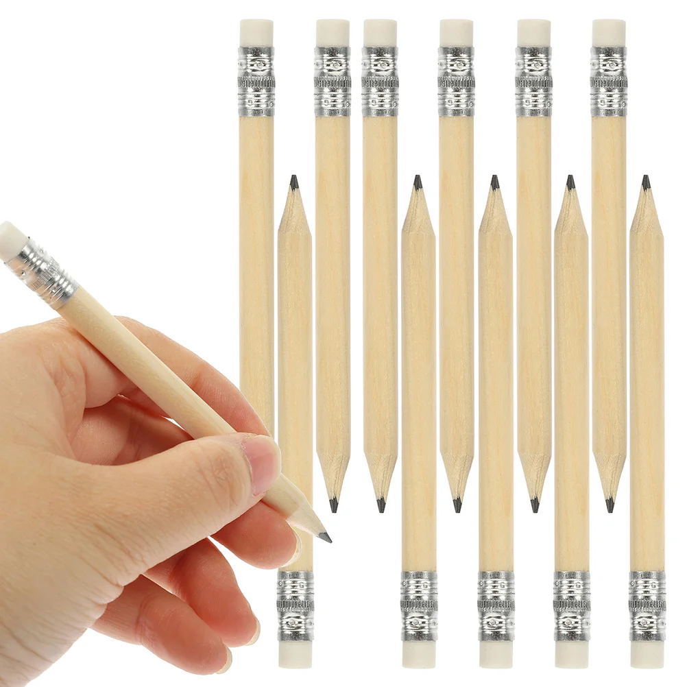 

Pencils Short Writing Triangular Kids Wood Minidrawing Erasable Sketching Log Toddler Beginner Grip School Instrument