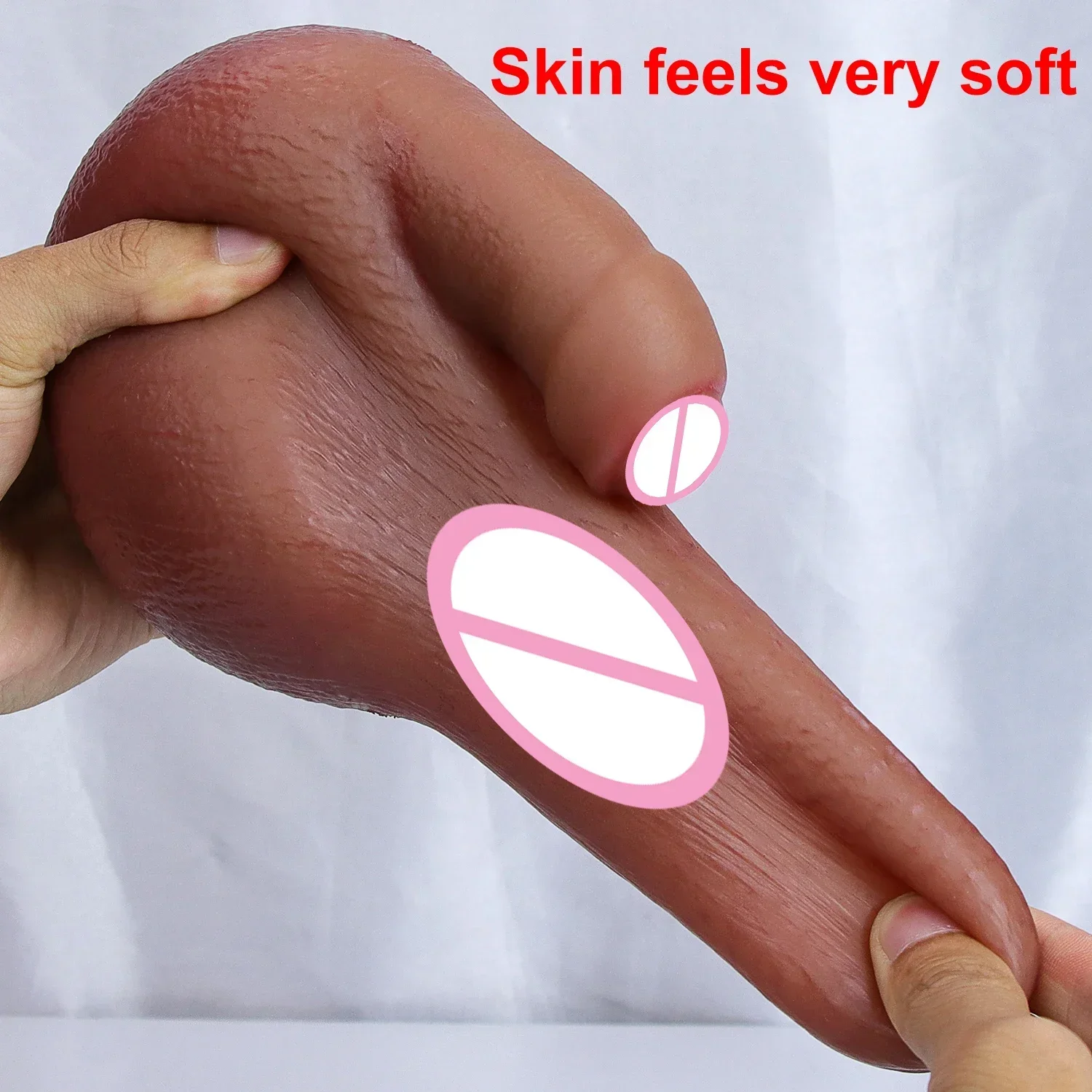 Soft Big Scrotum Squeezing Sex Toy Realistic Dildo Penis That Can't Be Masturbated 2 Kneadable Testicles Stress Relief Balls