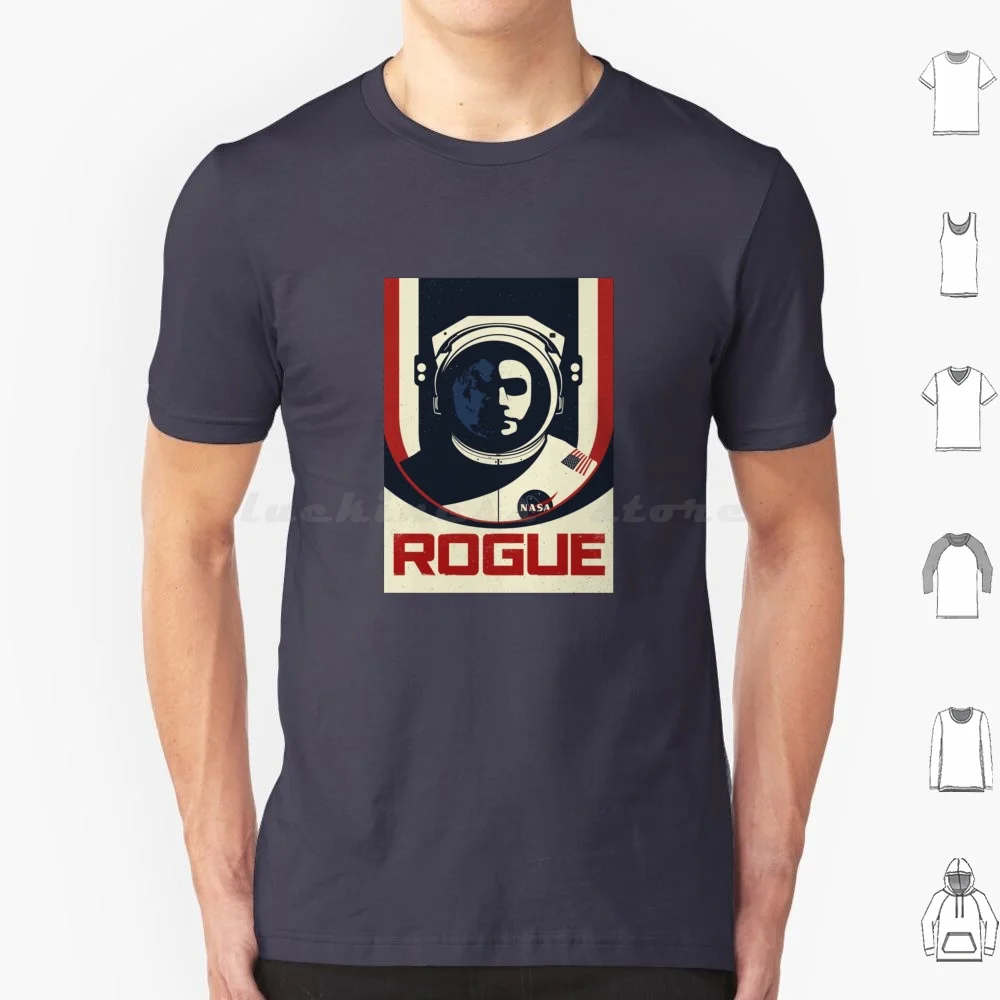 Maglietta Rogue 6Xl Cotton Cool Tee Rogue Space Astronaut Ship Rocket Moon Planets Sistema Solare Sun Earth Galaxy Usa United