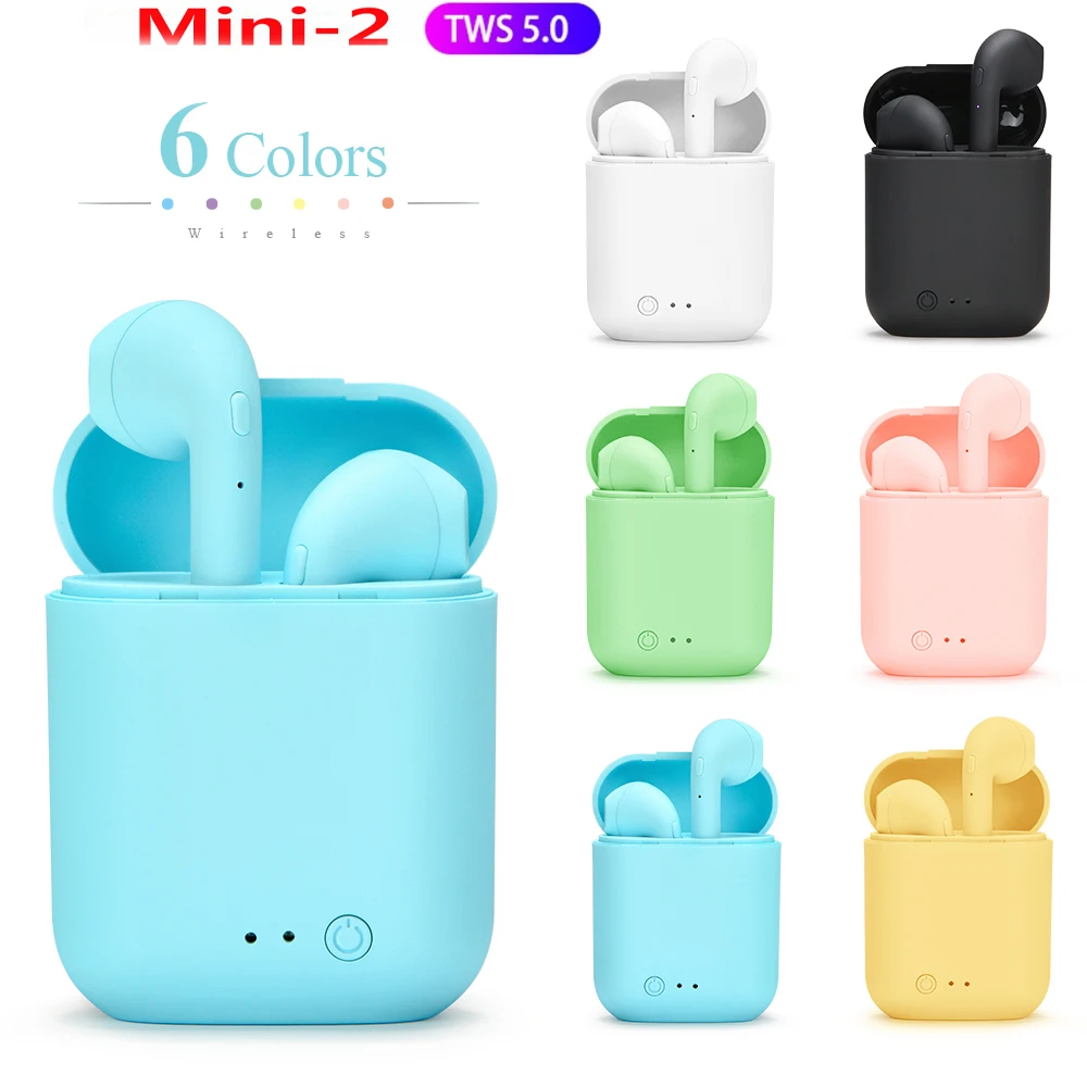 

Mini-2 Tws Bluetooth 5.0 Headset Wireless Earphones With Mic Charging Box Mini Earbuds Sports Headphones New i7s pk i7 i12 i14