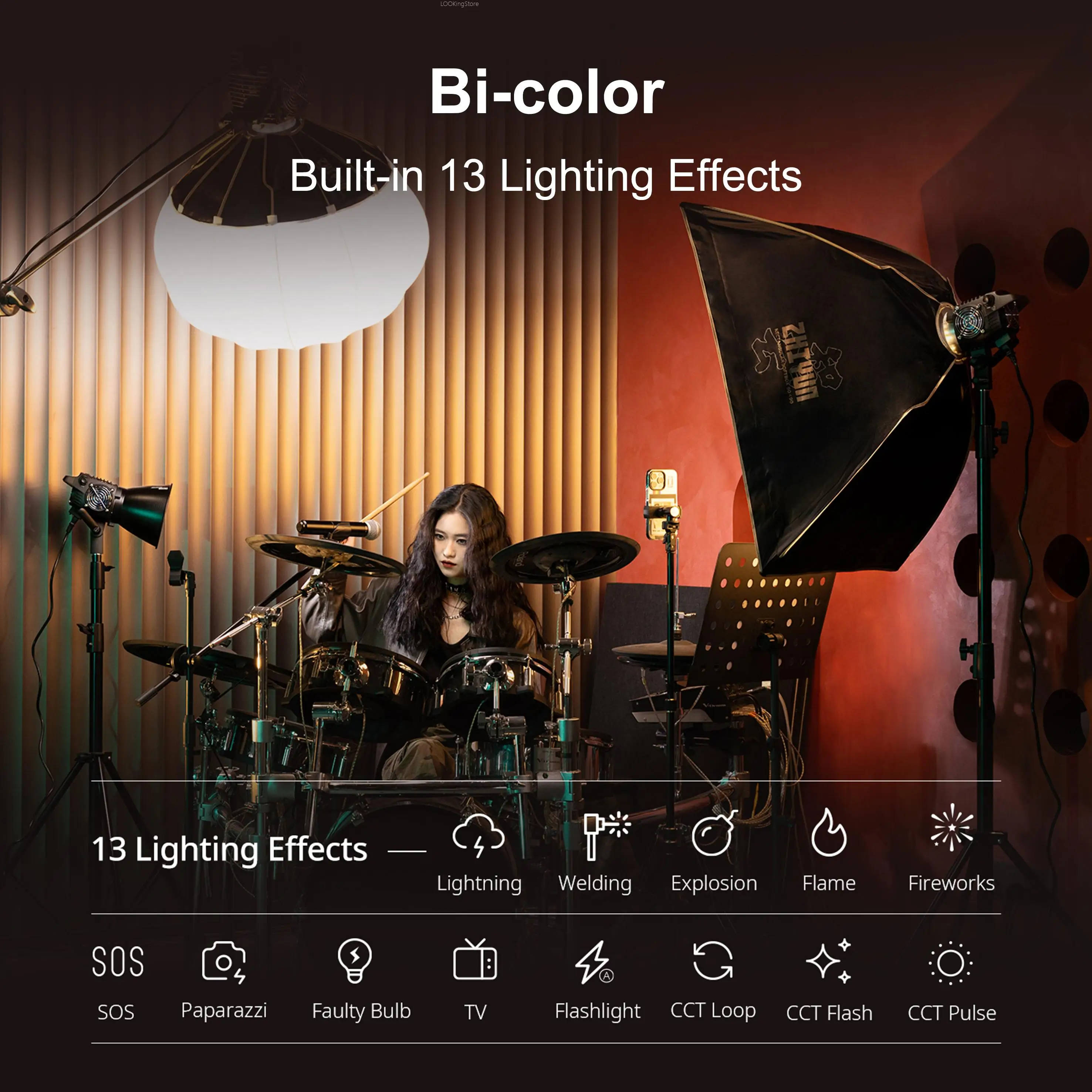 ZHIYUN MOLUS B 시리즈 2 색 COB 라이트 비디오 조명, 사진 조명용 보웬스 마운트, B100, B200, B300, B500