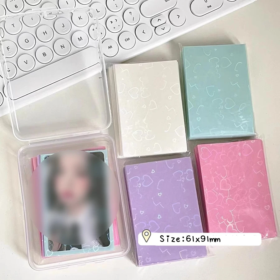 Sharkbang 50pcs/Lot Holo Card Sleeves 61x91mm 20C New Heart PP Kpop Holders For Postcards Films Game Cards Photocard Protector 3