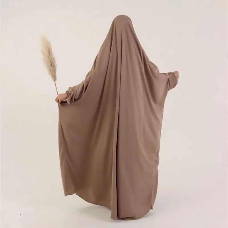 Eid Hooded Abaya Muslim Women Prayer Garment Hijab Dress Arabic Kaftan Robe Overhead Khimar Niqab Ramadan Gown Islamic Clothes