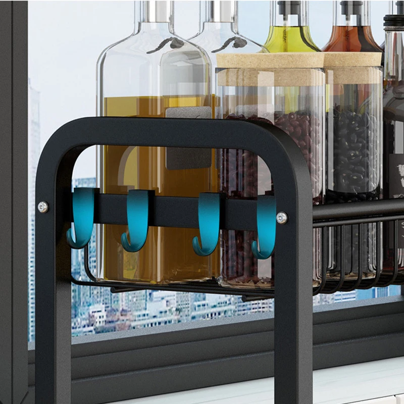 Large Spice Rack with Stepped Design Seasoning Rack Kitchen Storage Standing Step Shelf Countertop 2 Tier