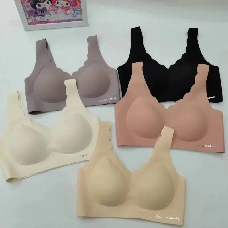 A /B / C Fixed Cup Seamless Oversized Bra Thin Push Up Women Underwear 4