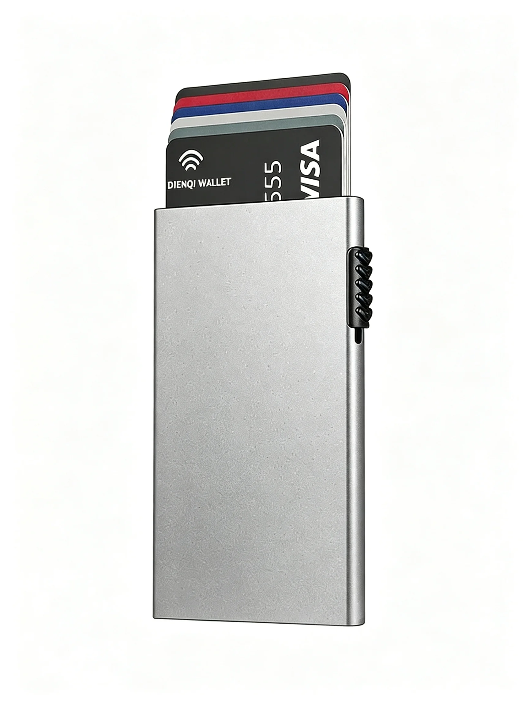 RFID Secure Pop-Up Slim Credit Card Holder Wallet - Minimalist Black Metal Design