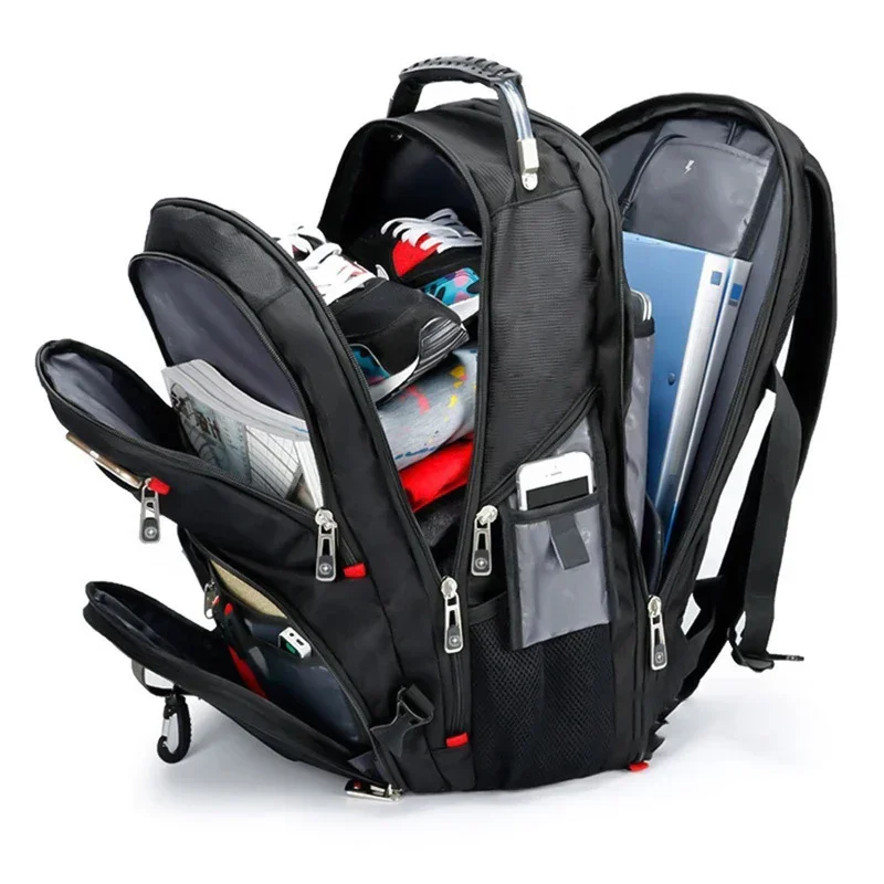 Zaino Per Laptop Svizzero Durevole Da 17 Pollici Borsa Da Viaggio Da 45 Litri Borsa Da Viaggio Per College Porta Di Ricarica Usb Mochila Multifunziona