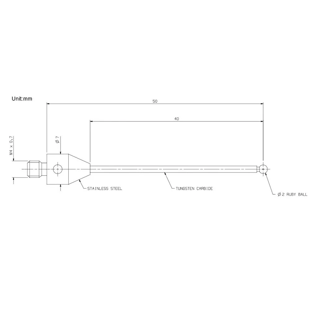 

For Most Applications Touch Probe Styli Long Styli Stylus A-5003-4797 Tungsten Steel Long CMM Parts Replacement