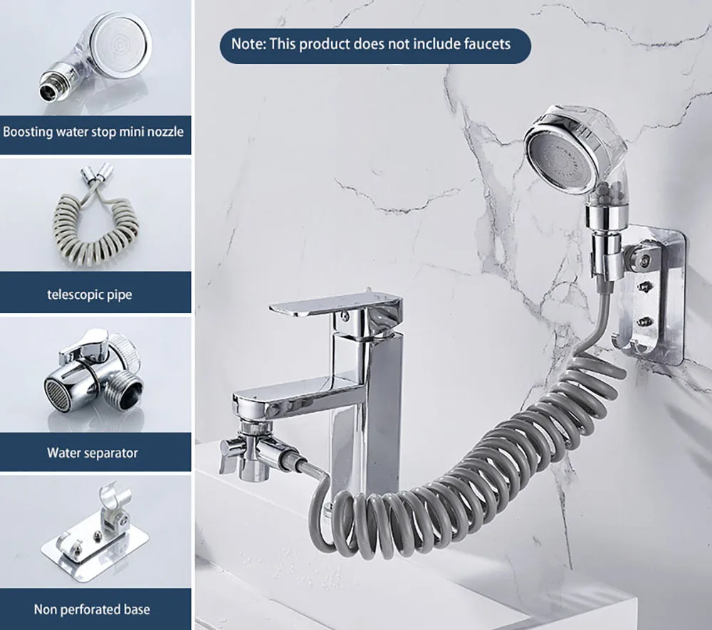 ก๊อกน้ําภายนอกฝักบัวExtenderอ่างล้างหน้าสระว่ายน้ําแชมพูฝักบัวล้างมือห้องน้ําBoosterชุดหัวฉีด 1