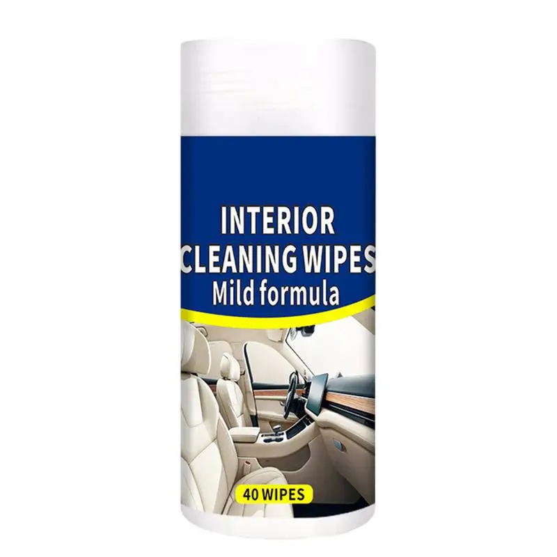 

Auto Cleaning Wipes 40 Count Wet Pre-Moisturized Car Scent Protectant Wipes Mild Automotive Interior Cleaning Wipes