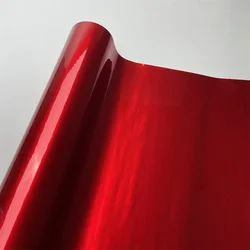 Glossy Candy Red Metallic Vinyl Wrap Film - Self - Adhesive with Air Release - 20X152 CM (Red)