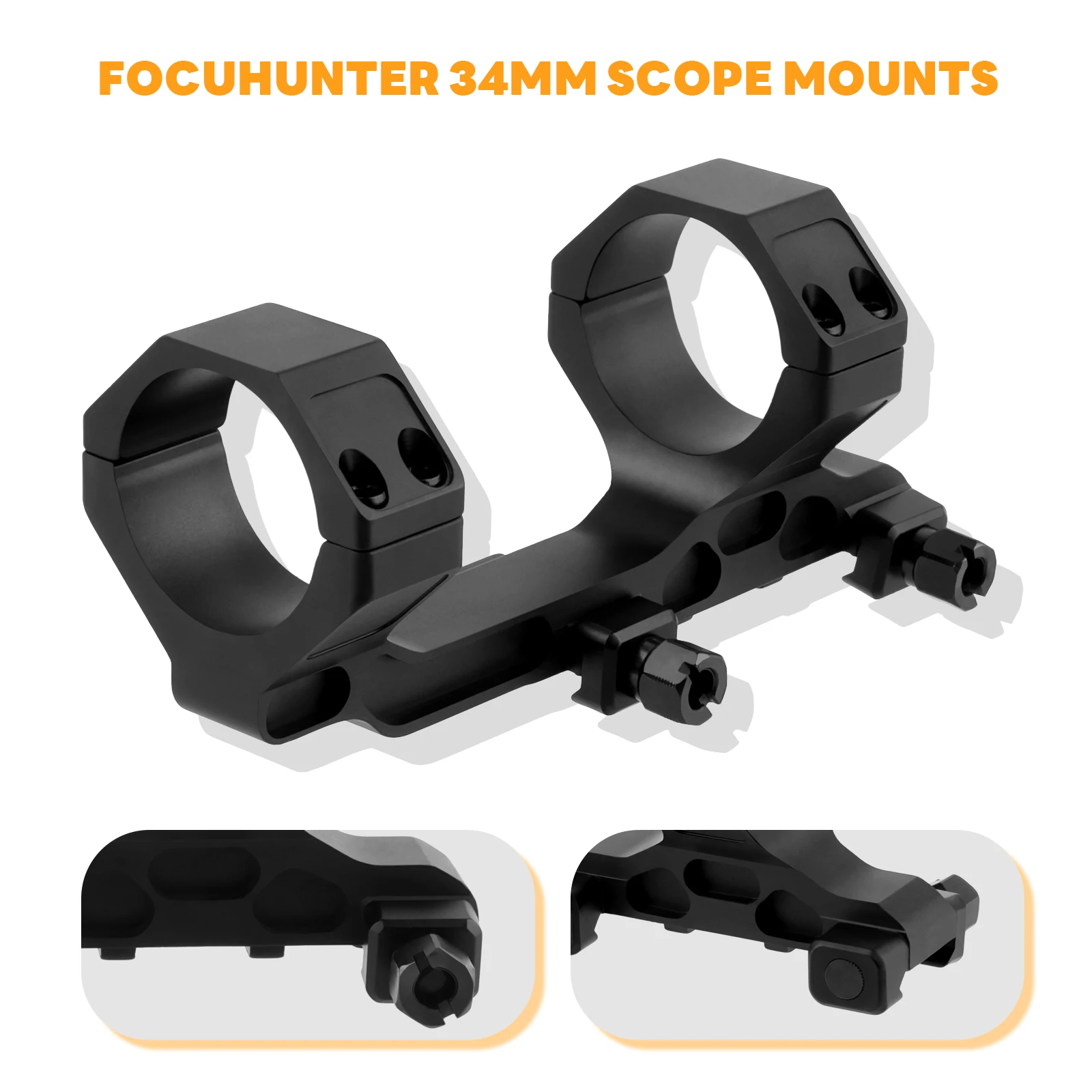 FOCUHUNTER Cantilever 34mm Scope Ring Mount Offset Sight Ring Adapter Hunting Accessories 20mm Base Riser Mount rifle scope mount rifle scope mount ring picatinny riser mount scope riser mount
