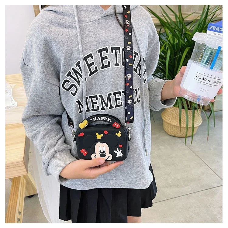 

Disney Anime Mickey Minnie Handbag Girl Cute Cartoon Phone Cosmetic Storage Bag Fashion Mini Silicone Crossbody Bag Holiday Gift