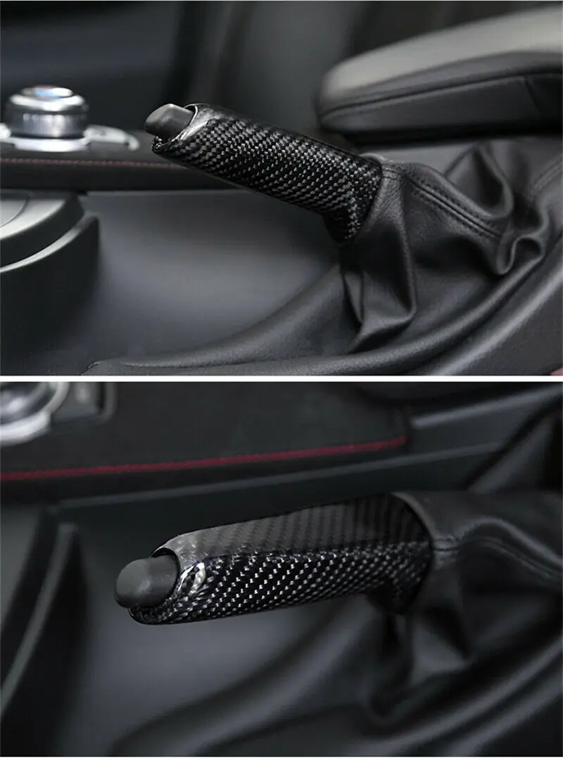 Carbon Fiber Black Handbrake Cover Universal Decoration For BMW 3 Series E90 E46 E91 E92 E93 F30 F32 2005-