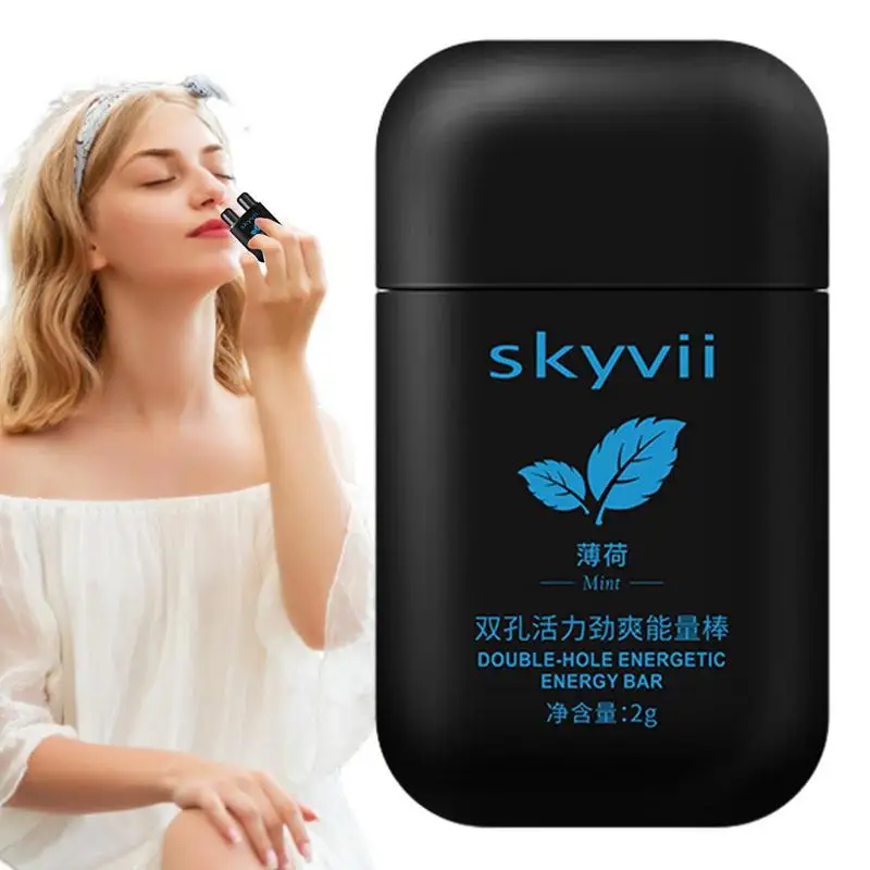 Dual-hole Energizing Energy Stick For Nasal Inhalation Clears Nose Refreshes Mind Prevents Drowsiness nasal energy stick