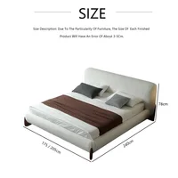 Lit double en laine d'agneau à dossier doux, lit en tissu, tatami japonais, chambre principale minimaliste italienne, moderne et simple 6