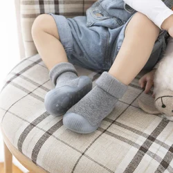 First Walkers 0-3T Newborn Baby  Floor Socks Kids Knit Soft Sole Prewalker Infant  Fleece Warm Winter Anti-Slip Crib Shoes