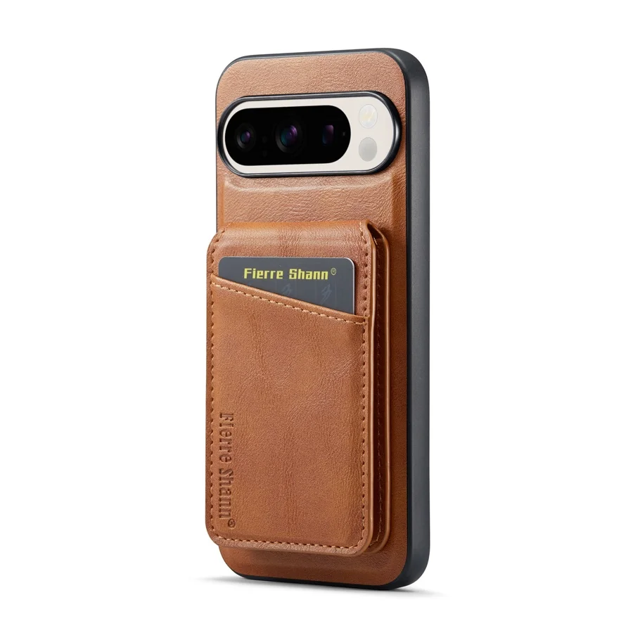 Magnetic Leather Wallet Phone Stand Case with Wireless Charging Compatibility
