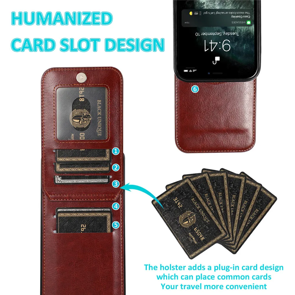 Elegant Leather Stand Wallet Case - Premium Shockproof Fashion Cover