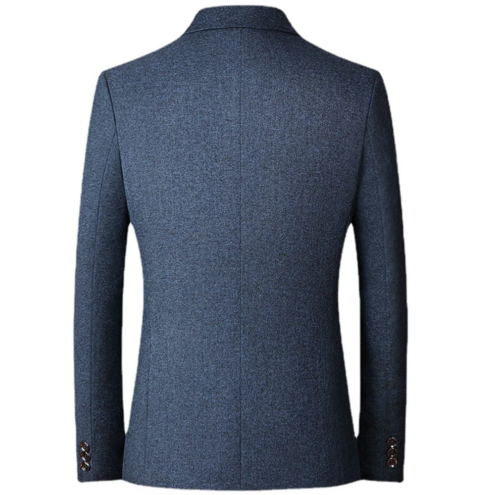 Elegant Men's Blazer 2023 New in Vintage Casual Single Breasted Woolen Jacket Luxury Formal Business Slim Fit Blazers for Men