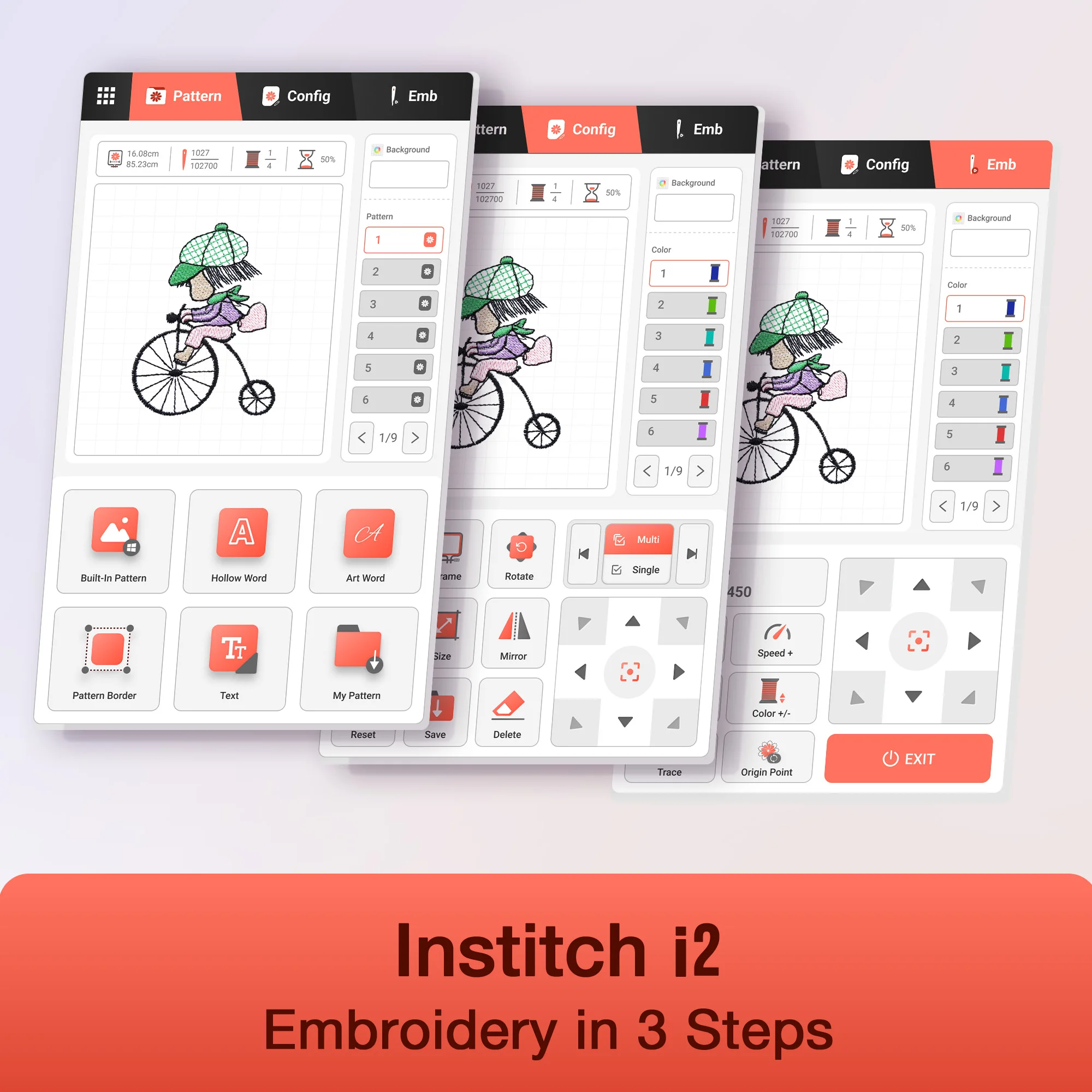 POOLIN EOC05-RE Home Use Computerized Embroidery Machine 5