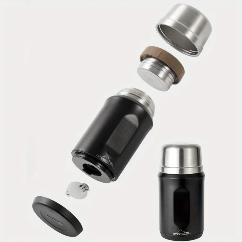 Outdoor Camping Thermos Cup Waterbottle, Thermal Water Bottle, Double Insulated Lunch Box, Camping Cookware Camping Equipment