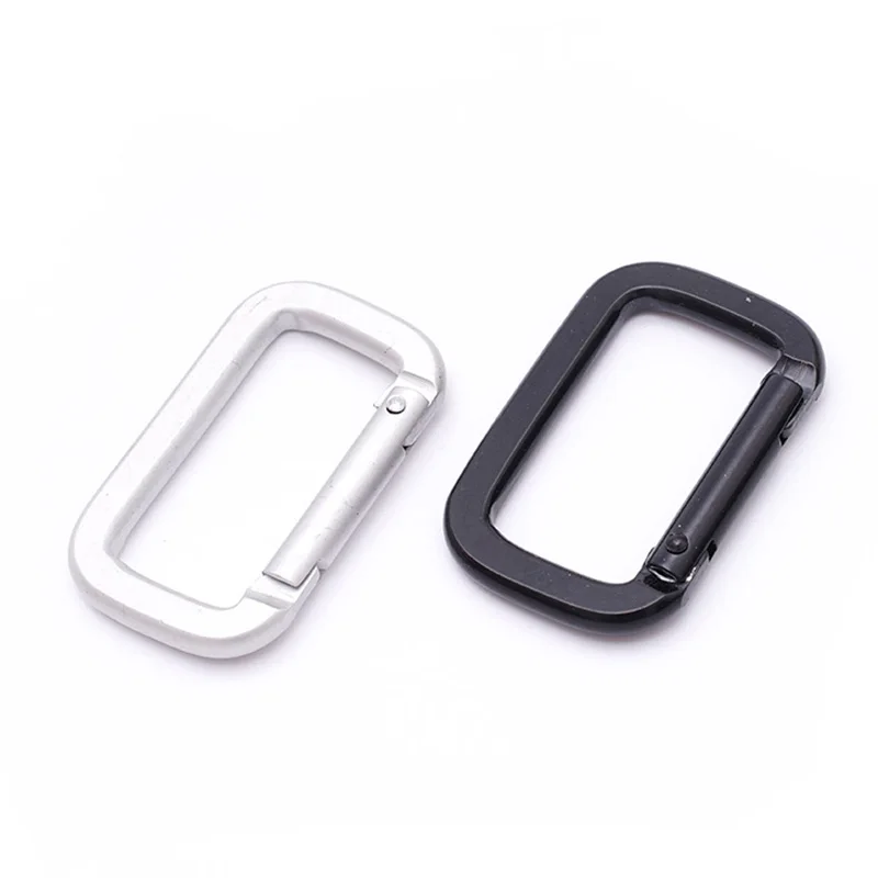 1Pc Metalen Rechthoek Veiligheidsgesp Ring Camping Carabiner Outdoor Multifunctionele Rugzak Portemonnee Riem Ketting Ringlussen Sluiting