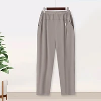 Summer Thin High Waist Cool Pants Women's Chiffon 2025 Elastic Loose Straight Leg Pants Women's Casual Pants - Image 2