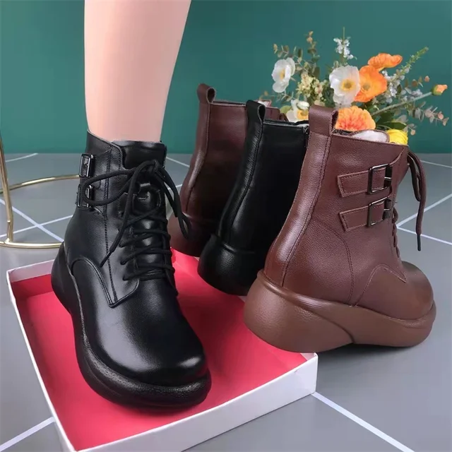 Women's Boots  2023 New Autumn Winter Fashion England Style Women's Ankle Boots Retro Boots Ladies