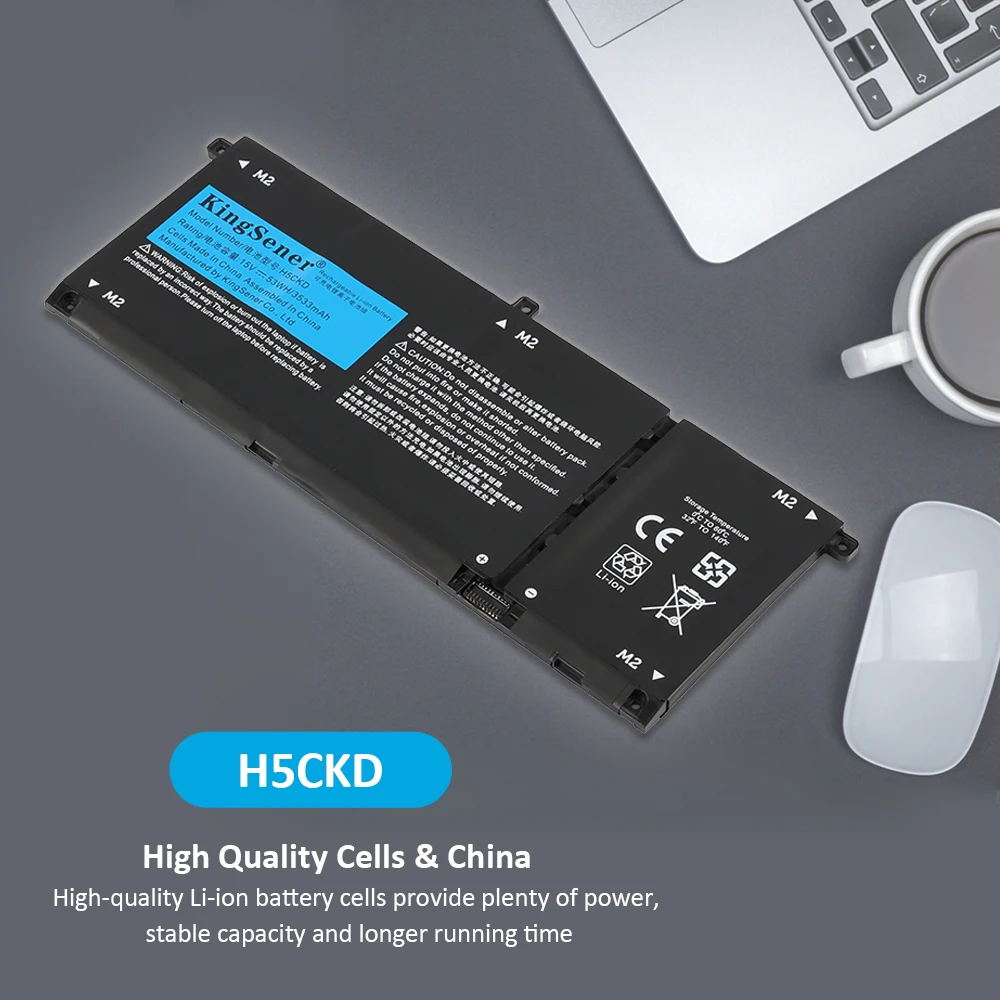 Kingsener-bateria do Portátil 53wh H5ckd em para Dell Inspiron 5408 5508 5509 5400 5406 7405 7500 7506 Dell Latitude 3410 3510 - Imagem 3