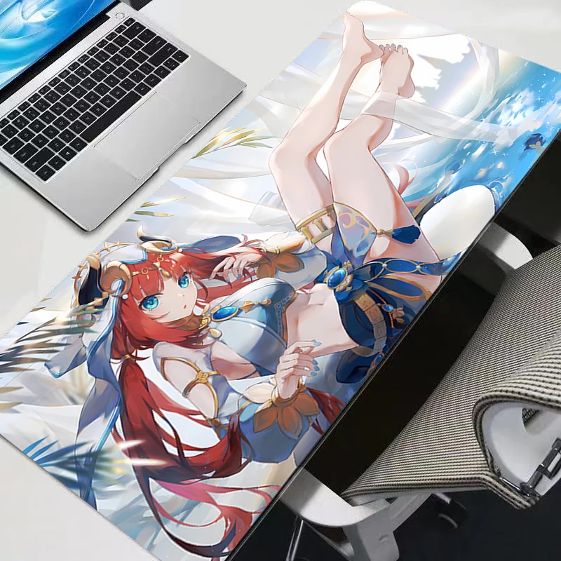 Desk Mat Gamer Mousepads Genshin Impact Nilou Pc Mouse Pad Office Desk Pads Large Mousepad Non-slip Mouse Mats For Computer XXL 3