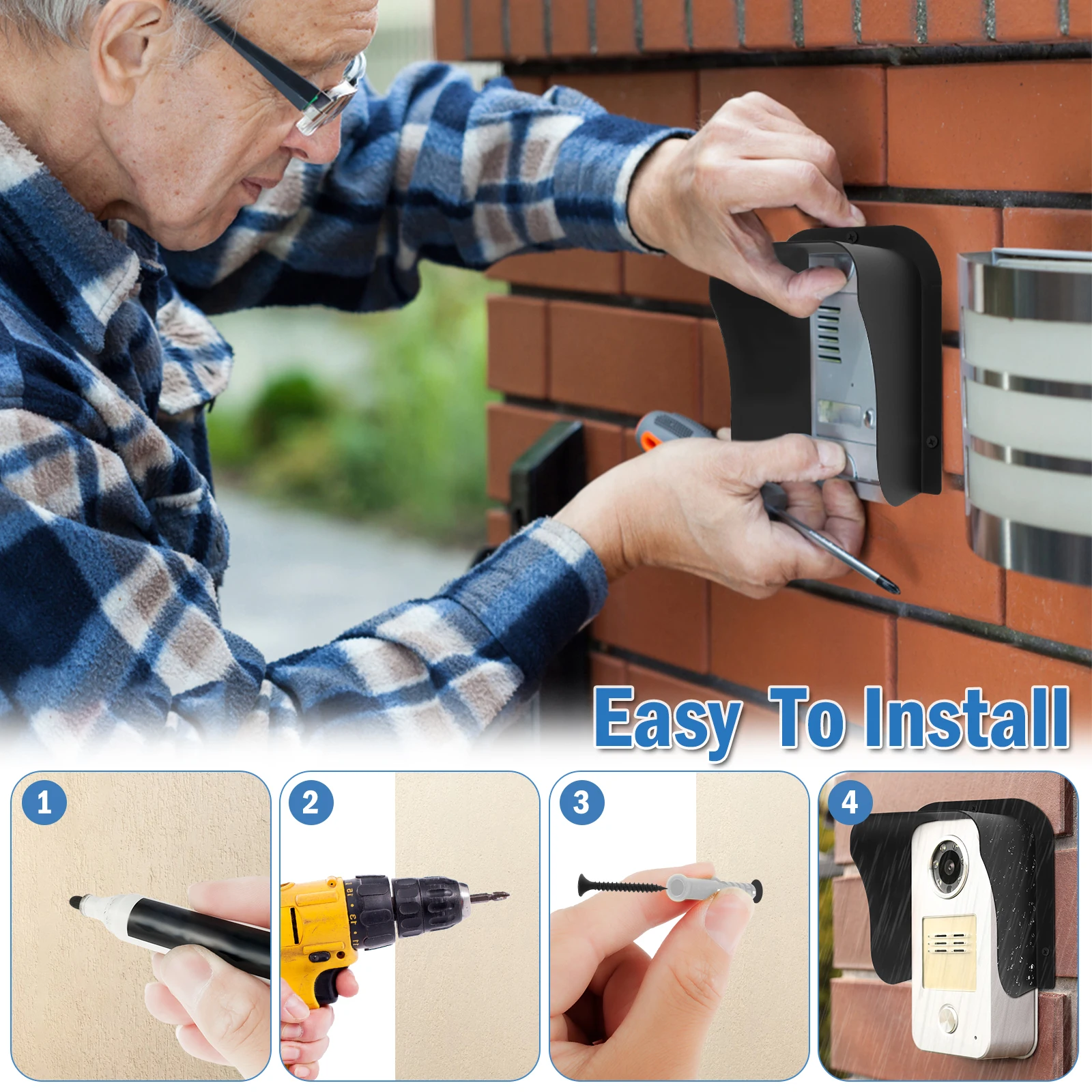 Metal Waterproof Doorbell Rain Cover for RFID Access Control