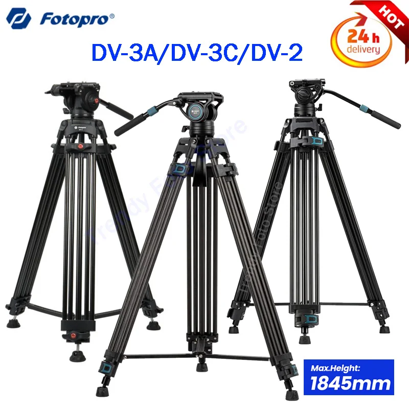 

Fotopro 180CM Video Camera Tripod with Fluid Head, Heavy Duty Tripod For Video/Photography/Canon/Nikon/DSLR/Camcorder DV-3A/3C/2