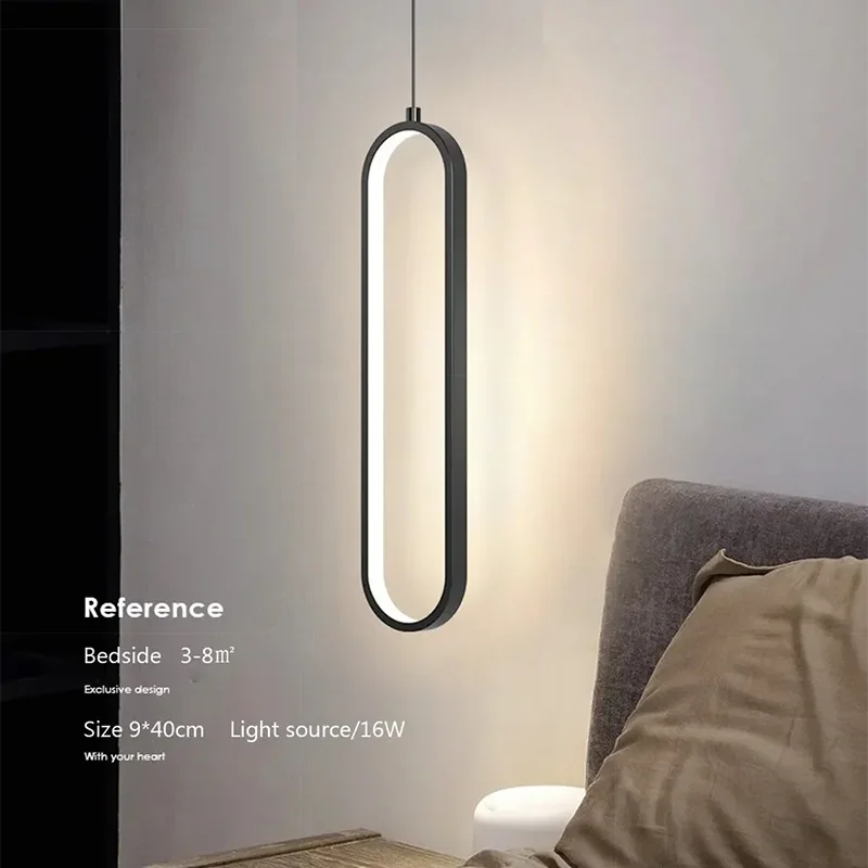 Modern Minimalist LED Pendant Light Chandelier For Bedroom Restaurant Living Room Gold Black Hanging Lamps Decoration Led Lustre 3