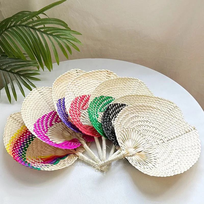 Bamboo Fan Household Summer Handmade Old-fashioned Sunflower Fan Children's Banana Futon Retro Round fan hand fan
