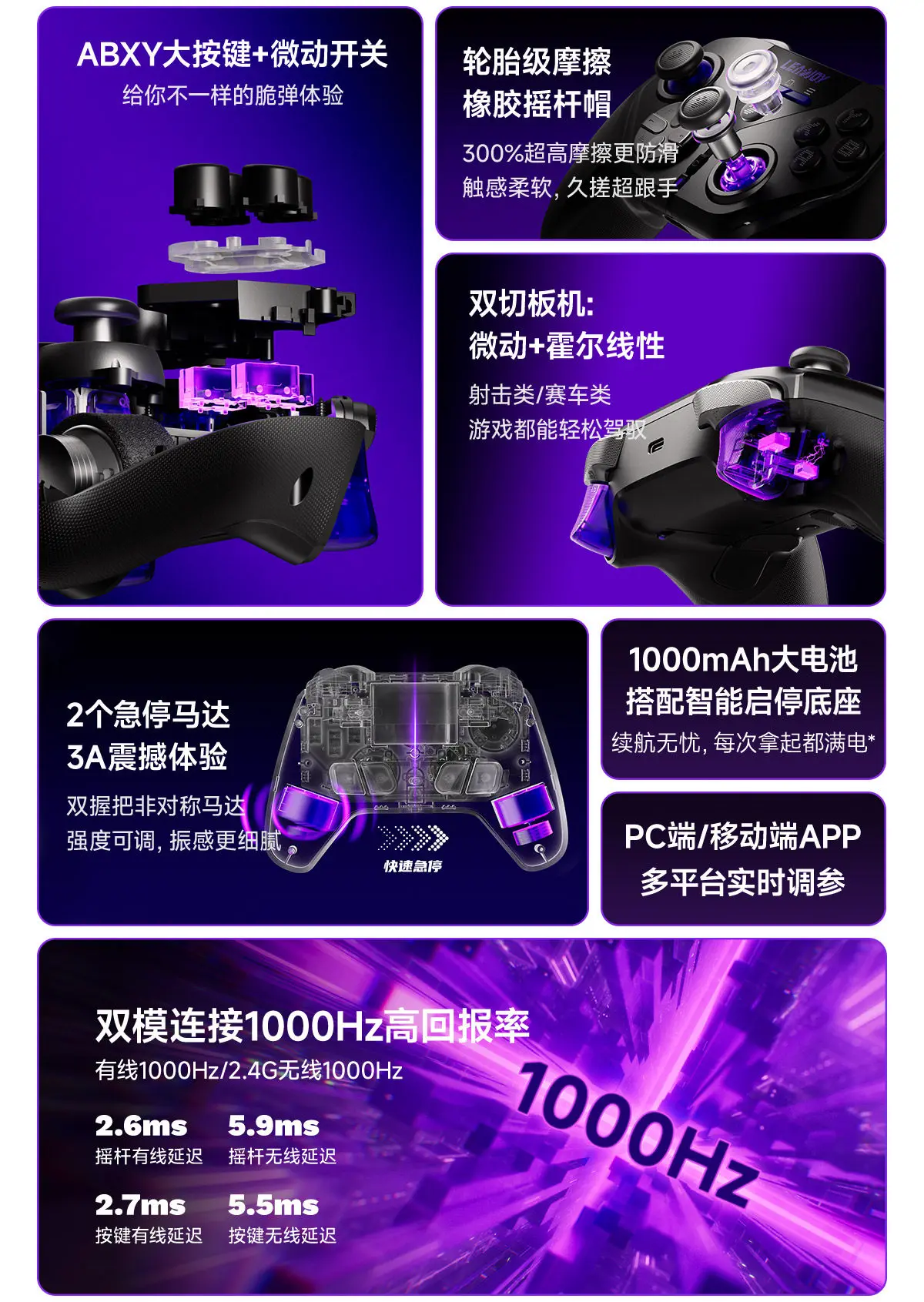 새로운 ZHANS NC310 게임 컨트롤러 홀 조이스틱 스위치 2폰 NS2 컨트롤러 PC 블루투스 스팀 주변기기 경쟁용
