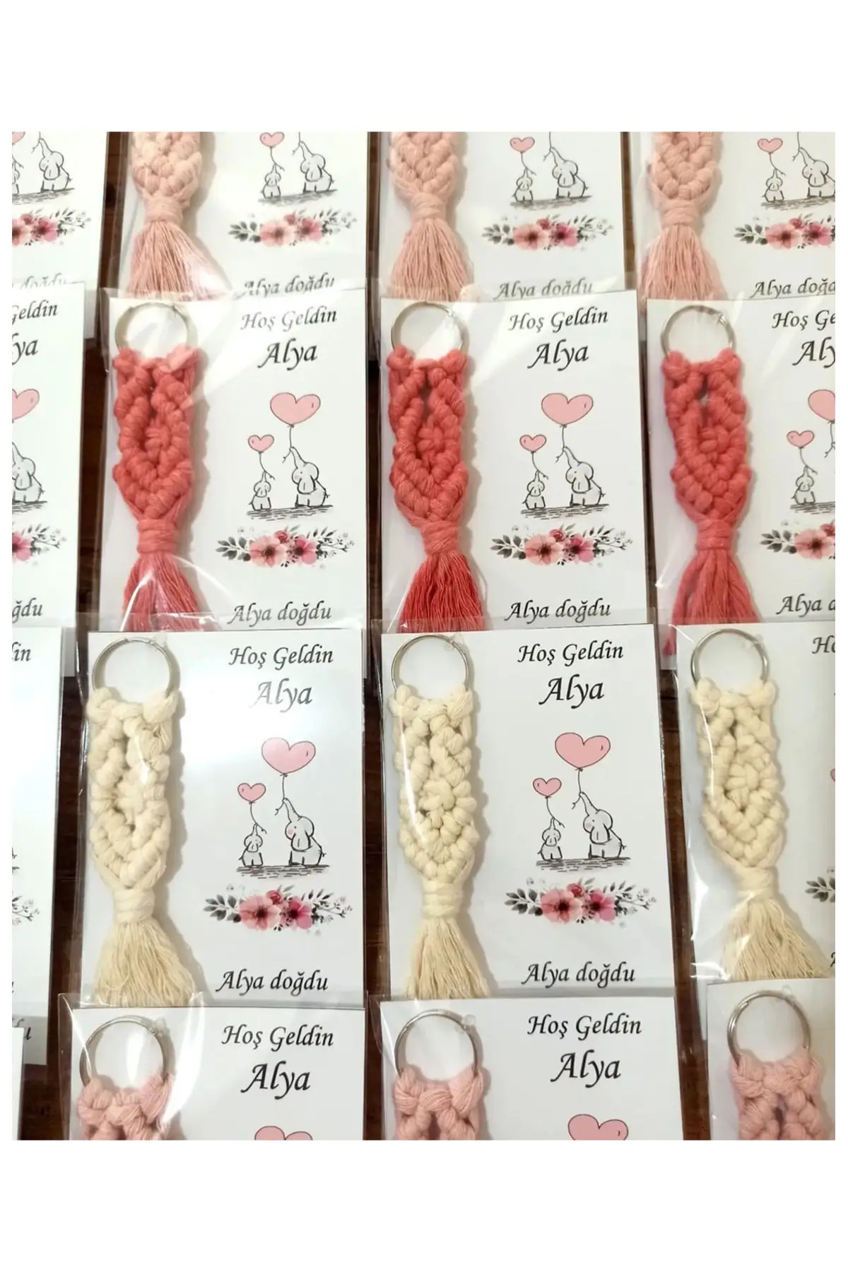 

Tassel Handmade Gift Macrame Card macrame key chain baby gift (25 pcs)