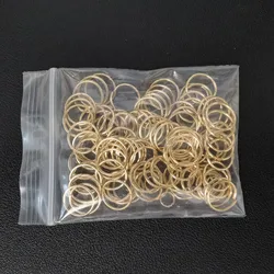Elegant 12mm Multicolor Hair Rings - Pack of 100 (Rose Red Color)
