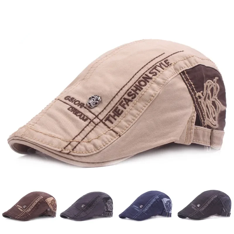 

Fashion Letter Beret Hat Men Sun hat Golf Driving Cabbie Hat Newsboy Flat Ivy Summer Cap peaky blinder casquette cap