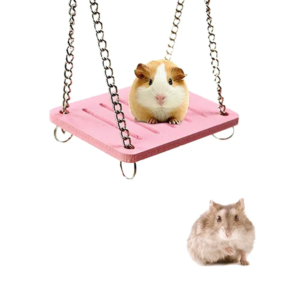 Colorful Wooden Hamster Rainbow Bridge Toy Set