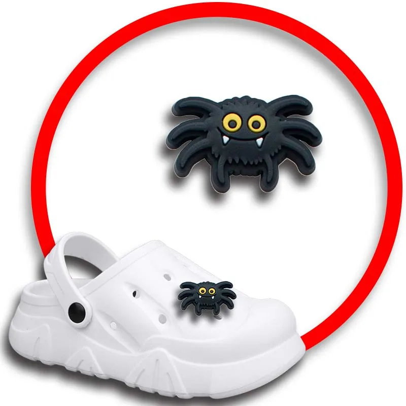 

Комплект булавок для Crocs, шармы, аксессуары для обуви, черные украшения на Хэллоуин, джинсы, женские сандалии, пряжка, Детские сувениры, мужские значки