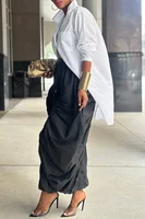 Women Plus Size Ruched Drawstring Pants Harajuku Elastic Waist Loose Cargo Pant Casual High Street Trousers 2025 Fashion Pant - Image 3